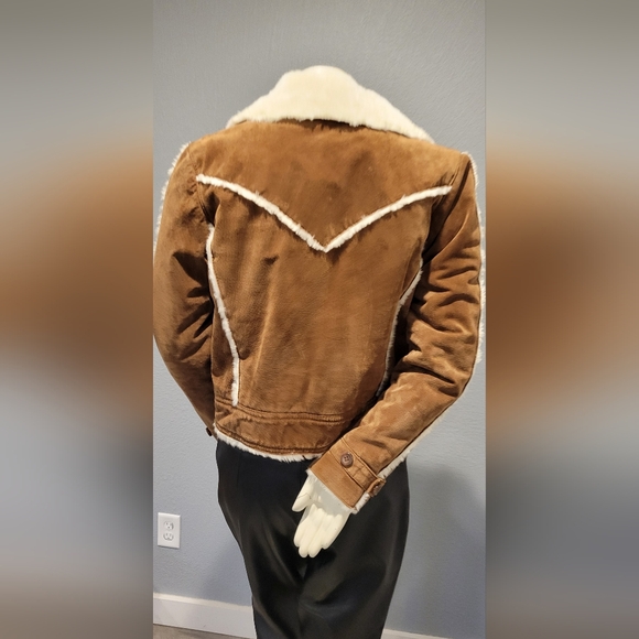 Wilsons Leather Tan and Cream Teddy Jacket - Picture 13 of 16